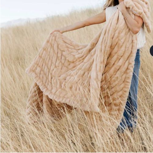 Hugs “Toasted Marshmallow” ADULT Plush Blanket | Minky Couture