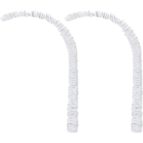 Tatuo 2 Pieces Nursery Crib Mobile Arm Cover Baby Crib Mobile Bed Bell Holder Cover Infant Music Box Toy Holder Cover Wind Chime Bracket Fabric Cover for Crib Mobile Arm DIY Mobile (White)