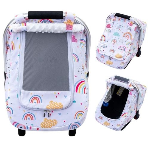 Baby Car Seat Cover for Girls, Breathable Infant Car Seat Cover for Outdoor