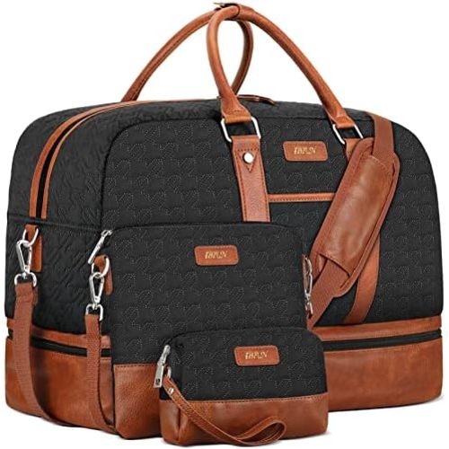 IBFUN Weekender Bags for Women, 3PCS Travel Set with Shoe Compartment 21.6