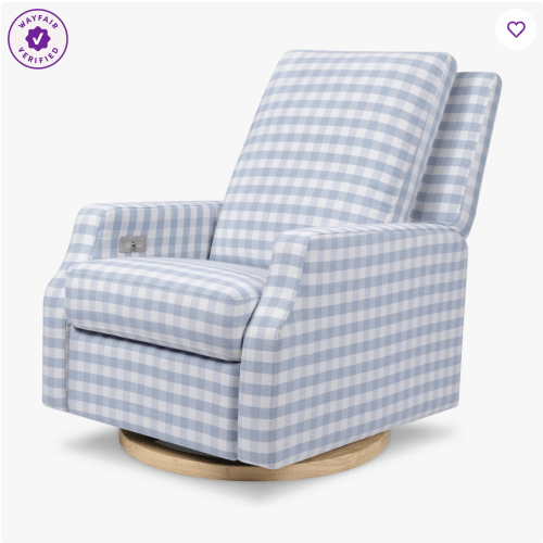 Namesake Crewe Electronic Recliner and Swivel Glider BLUE/WHITE