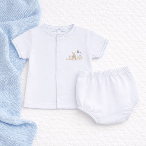 Bunny's Basket Diaper Cover Set - Light Blue