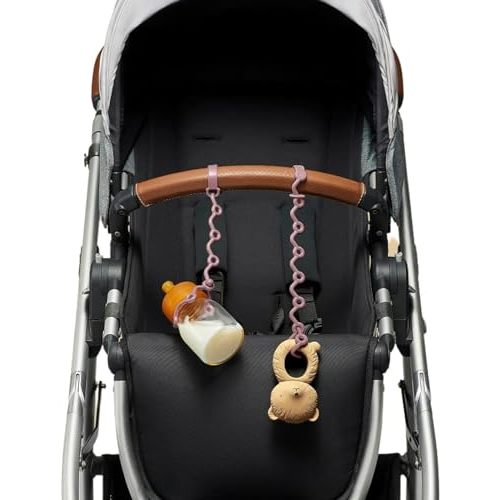 Toy Straps for baby - Keep toy, bottle & pacifier Off The Floor - Great for Stroller, High Chair and Car Seat - 2-Pack