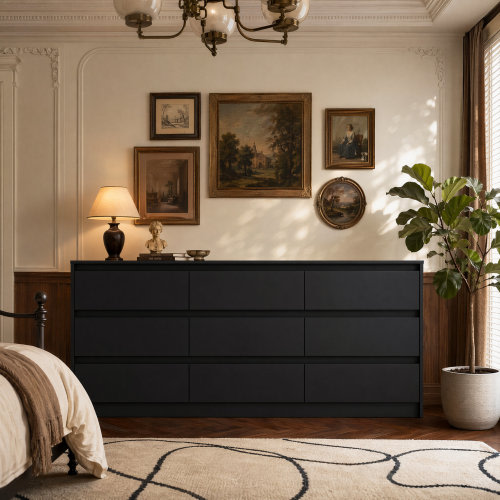 Ebern Designs Chest Of Drawers 9 Drawer Dresser, Wood Dresser 9 Drawer Chest & Reviews | Wayfair