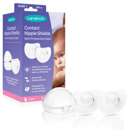 Lansinoh Contact Nipple Shields for Nursing Newborn, 2 Ct 20mm