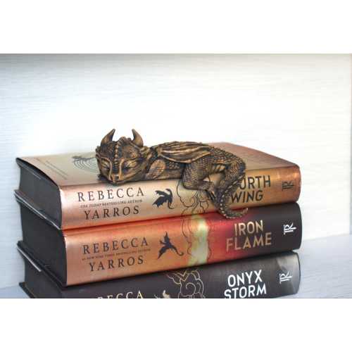 Sleepy Dragon Bookshelf Decor – 3D Printed Fantasy Figurine | Book Nook Companion