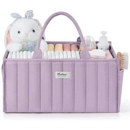 Maliton Baby Diaper Caddy Organizer for Changing Table, Portable, Purple