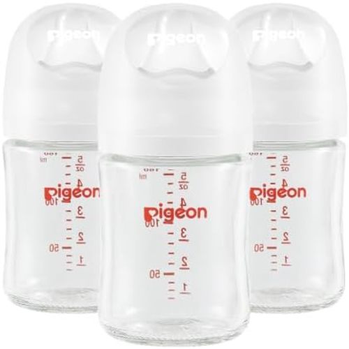 Pigeon Glass Baby Bottles Wide Neck, 5.4 Oz, Pack of 3
