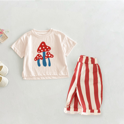 Baby Toddler 2-Piece Mushroom Casual Pants Set