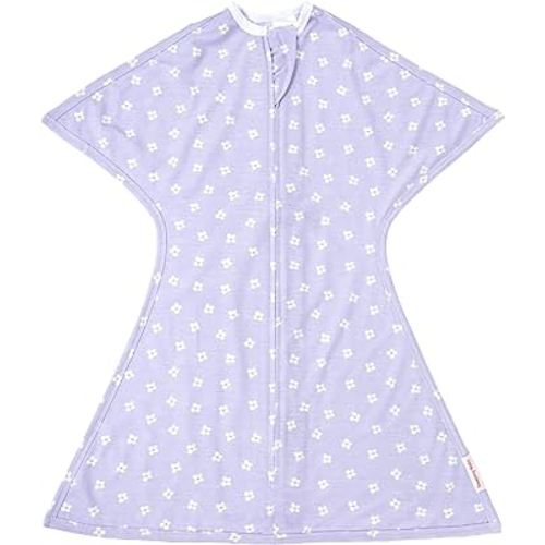 SleepingBaby Zipadee-Zip Transition Swaddle - Cozy Baby Swaddle Blanket with Zipper Convenience - Roomy Wearable Blanket for Easy Diaper Changes - Paperwhite Flowers, X-Small (3-6 Month)