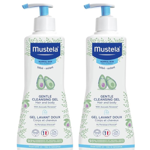 Mustela Baby Gentle Cleansing Gel - Baby Hair & Body Wash - with Natural Avocado fortified with Vitamin B5 - Biodegradable Formula & Tear-Free - 1 or 2-Pack - Various Sizes