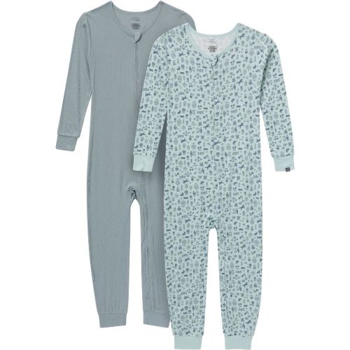 Modern Moments by Gerber Neutral Baby Snug Fitting Footless Pajamas Set, 2-Piece, Blue, 6-9 months