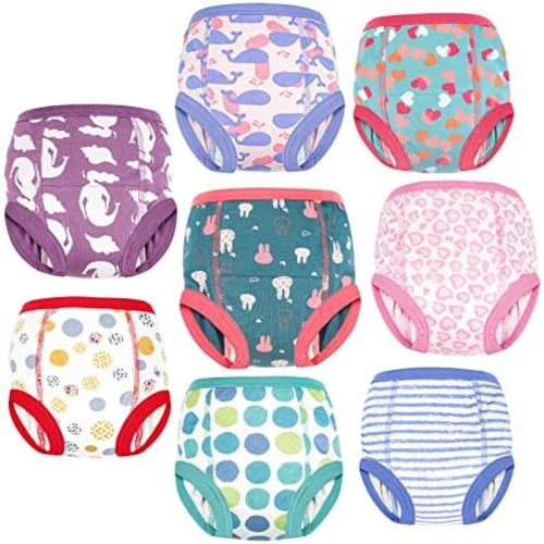 MooMoo Baby 8 Packs Potty Training Pants Cotton Absorbent Training Underwear for Toddler Boy and Girls 2T-9T