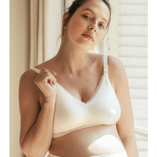 Maternity and nursing seamless bra Organic natural | Cache Coeur – Cache Cœur US