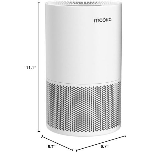 Air Purifiers for Home Large Rooms up to 1200ft², MOOKA H13 True HEPA Air Purifier for Bedroom Pets with Fragrance Sponge, Timer, Air Filter Cleaner for Smoke, Odor, Dander, Pollen (White)