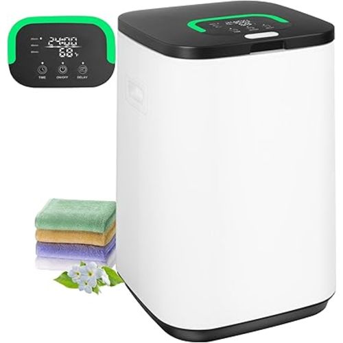 Towel Warmer for Bathroom, 23L Large Towel Warmers, Heated Towel Warmer Bucket with LED Display, 3 Heating Modes, 20/40/60 Min, Auto Shut Off, Child Lock, Black