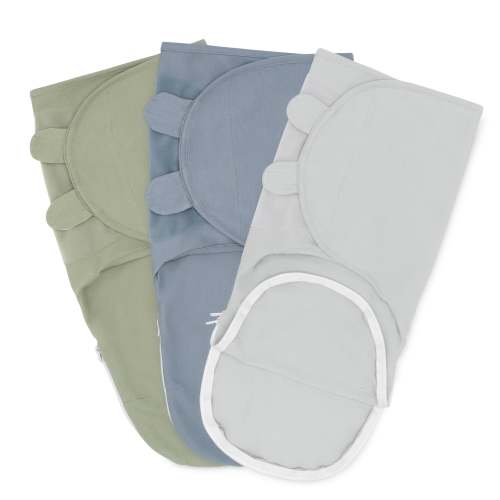 Easy Swaddle Blankets with Zipper in Stone, Pacific Blue, Sage
