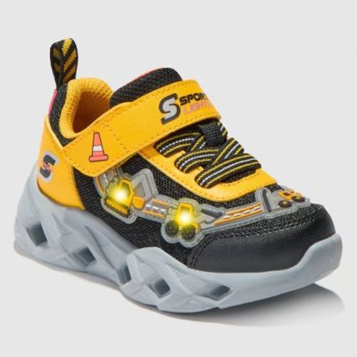S Sport By Skechers Toddler Antoney Construction Light Up Sneakers - Black/Yellow 8T