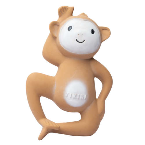 Monkey Organic Natural Rubber Rattle, Teether & Bath Toy