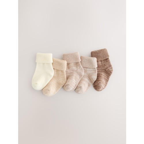 3-6  months Neutral Baby Roll Top Socks (0mths-2yrs)