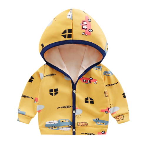 Dezsed Toddler Zip Up Hoodie Sweatshirt Baby Boys Girls Hooded Coat Lightweight Fall Winter Jacket Thick Warm Outerwear Yellow 6-9 Months