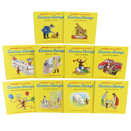 Curious George The Monkey 10 Books Set Collection Margret Rey Ages 0-5 Paperback