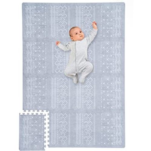 Stylish Baby Play Mat for Your Baby Boy or Girl - Large and Soft Floor Mat Creates A Safe Play Area for Little Ones - A Beautiful Playmat Made of Soft Foam Tiles Fits Nicely As A Kids Playroom Rug
