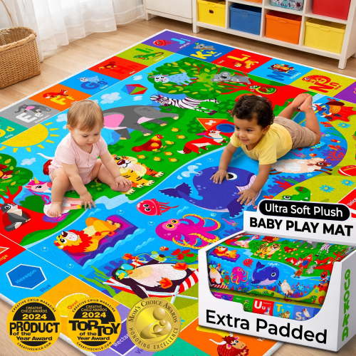 Quokka, Baby Play Mat, 59x44 inches, Super Soft Plush ABC Playmat