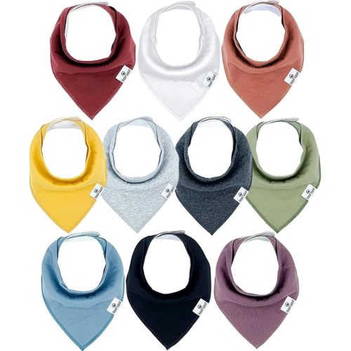 DiaperSquad's 100% Organic Cotton Baby Drool Bibs, Super Absorbent & Adjustable Baby Bibs for Drooling and Teething