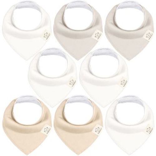 8pk Organic Baby Bandana Bibs, Baby Drool Bibs for Baby Boy, Girl, Baby Bibs for Infant, Newborn 0-36 Months (Purest)