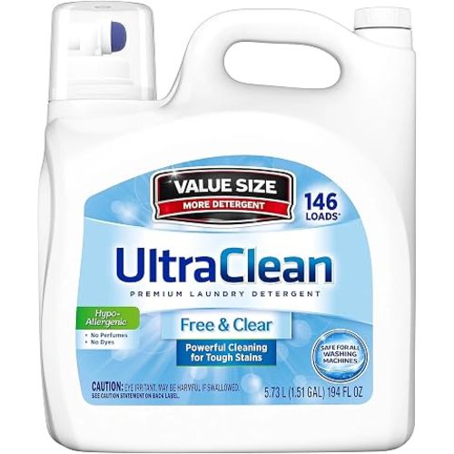 Free and Clear, Signature Laundry Detergent, Ultra Clean, 194 fl oz, Stain Fighter, Hypoallergenic