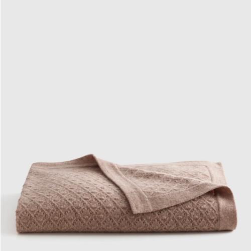 Washable Cashmere Pointelle Baby Blanket in Oatmeal