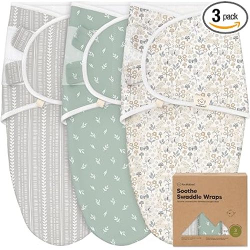 KeaBabies 3-Pack Organic Baby Swaddles for Newborns, Infant (Prairie, 0-3M) | Baby Girls, Boys, Soft Organic Cotton, Newborn Swaddle Sleep Sack, Nursery Swaddling Blankets