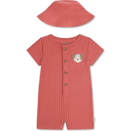 Rib Romper & Sun Hat Set