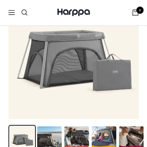 HARPPA Rossi | Lightweight Pack n Play Travel Crib & Playard – Portable Foldable Playpen with Mattress, for Newborns, Infants & Toddlers