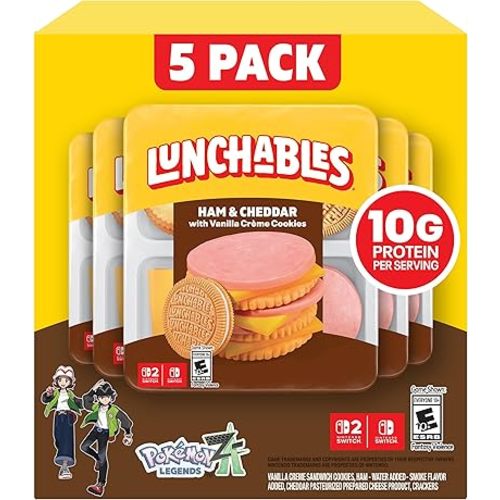 Lunchables Ham & Cheddar with Vanilla Creme Cookies, 5 ct Pack, 3.5 oz Trays