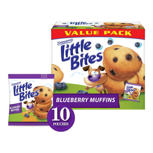 Entenmann's Little Bites Blueberry Muffins Dessert, Bakery Fresh, 10 Bags in a 16.50 oz Box