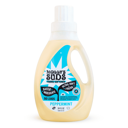 Molly’s Suds Fabric Softener Liquid for Sensitive Skin | Vinegar-Powered | Peppermint, 50 Loads