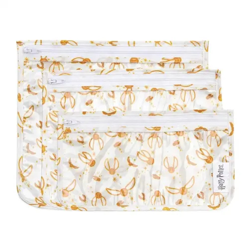Bumkins Travel Bag, Toiletry, TSA Approved Pouch, Zip Bag, Quart Size Airline Compliant, Clear-Sided, Baby, Diaper Bag Organization, Makeup, Accessories, Packing, Set of 3 Sizes, Harry Potter