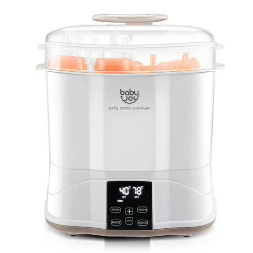 Costway Baby Bottle Electric Steam Sterilizer Dryer Machine Warmer Milk With LED Monitor White