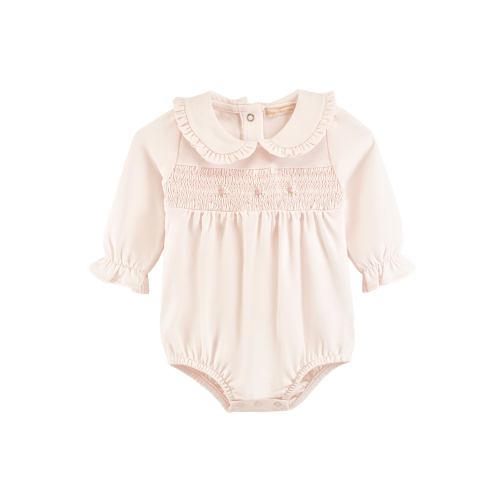 Sweet Roses Smocked Collared Bubble