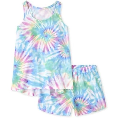 The Children's Place girls Sleeveless Tank Top and Short 2 Piece Pajama Set