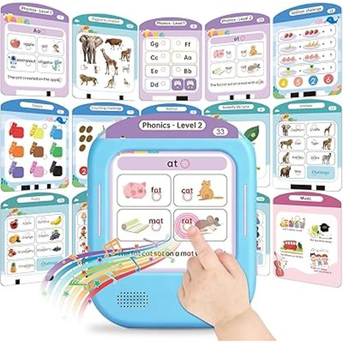 QuTZ Talking Flash Cards, Phonics Flash Cards, Learn to Read with 166 Pages, 29+ Themes, 800+ Words & Fun Facts, 700+ Interactive Games, Toddler Learning Toys for 2-6 Year Old