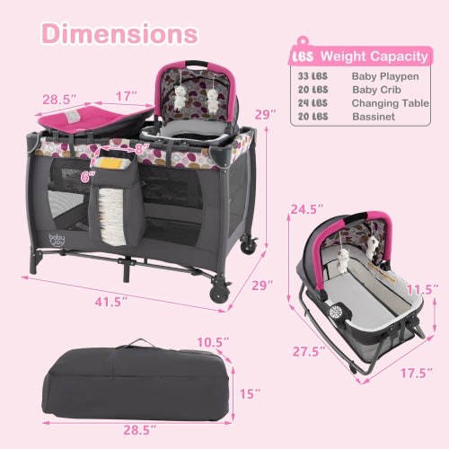 Costway 4 in 1&nbsp;Convertible&nbsp;Portable&nbsp;Baby&nbsp;Playard - See Details