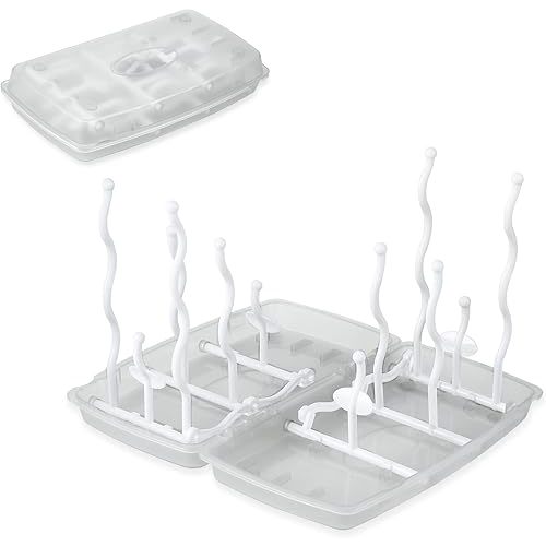 PandaEar Travel Bottle Drying Rack Space Saving| Portable Baby Bottle Dry Rack| Upright Vertical Collapsible Water Bottle Drying Rack| Dryer Rack for Baby Bottles Accessories