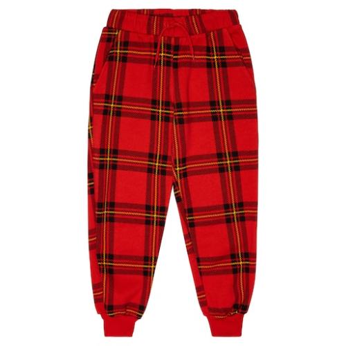 Checked cotton sweatpants