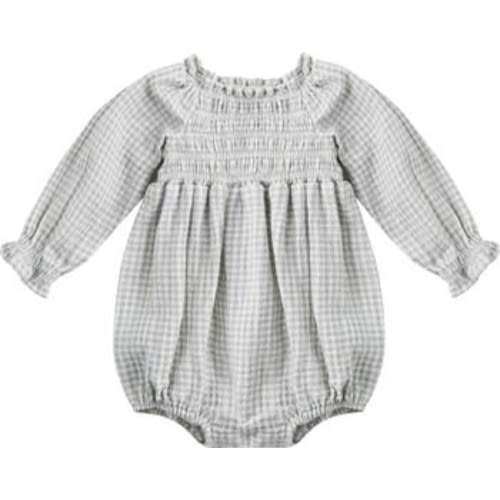 Eden Long Sleeve Gingham Bodysuit, 0-3M