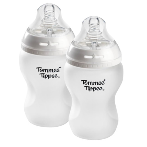 Tommee Tippee Silicone Coated Glass Natural Start Baby Bottles for Feeding from Newborn Up, 9oz, 2 Pack