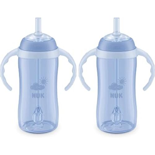 NUK Learner Straw Cup 10oz - Toddler Cup with Soft Straw for Easy Drinking Suitable for Ages 8 Months and Up