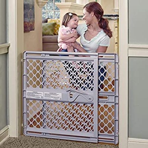 Toddleroo by North States 42” Wide Supergate Ergo Baby Gate: Great for doorways or stairways. Includes Wall Cups for Extra Holding Power. Pressure or Hardware Mount. 26” - 42” Wide (26" Tall, Sand)